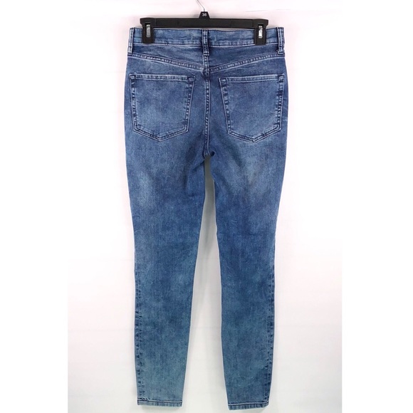 Free People Turquoise Busted Skinny Jeans - Picture 3 of 7